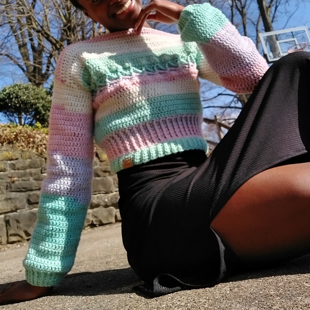 Handmade Sweater Diamond + Bobble Stitch - Picture 5 of 5